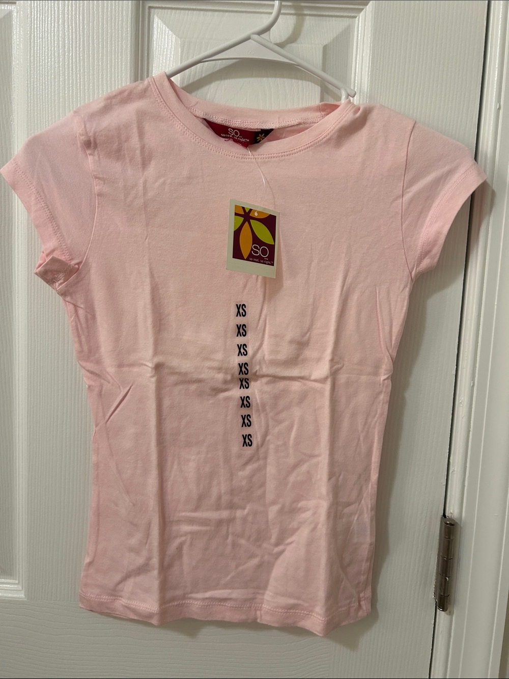 SO Pink Short-Sleeve Crewneck Juniors XS Tee NWT